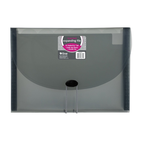 C-Line Products 13Pocket Letter Size Expanding File, Smoke, 12PK 48311-DS - main